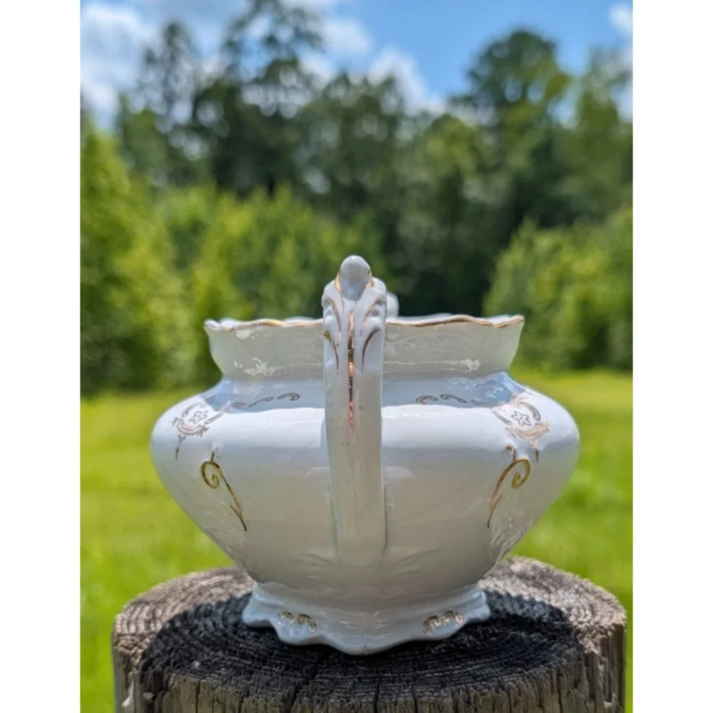Johnson Bros JB1276 Open Sugar Bowl No Lid Gold Scroll England Vintage